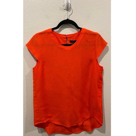 J. Crew Tops - J.CREW Red Orange Short Sleeve Blouse